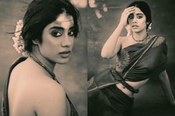 Janhvi Kapoor’s Monochrome Photoshoot Resembles Veteran Actress Smita Patil, Fans Compare Her to Late Mother Sridevi